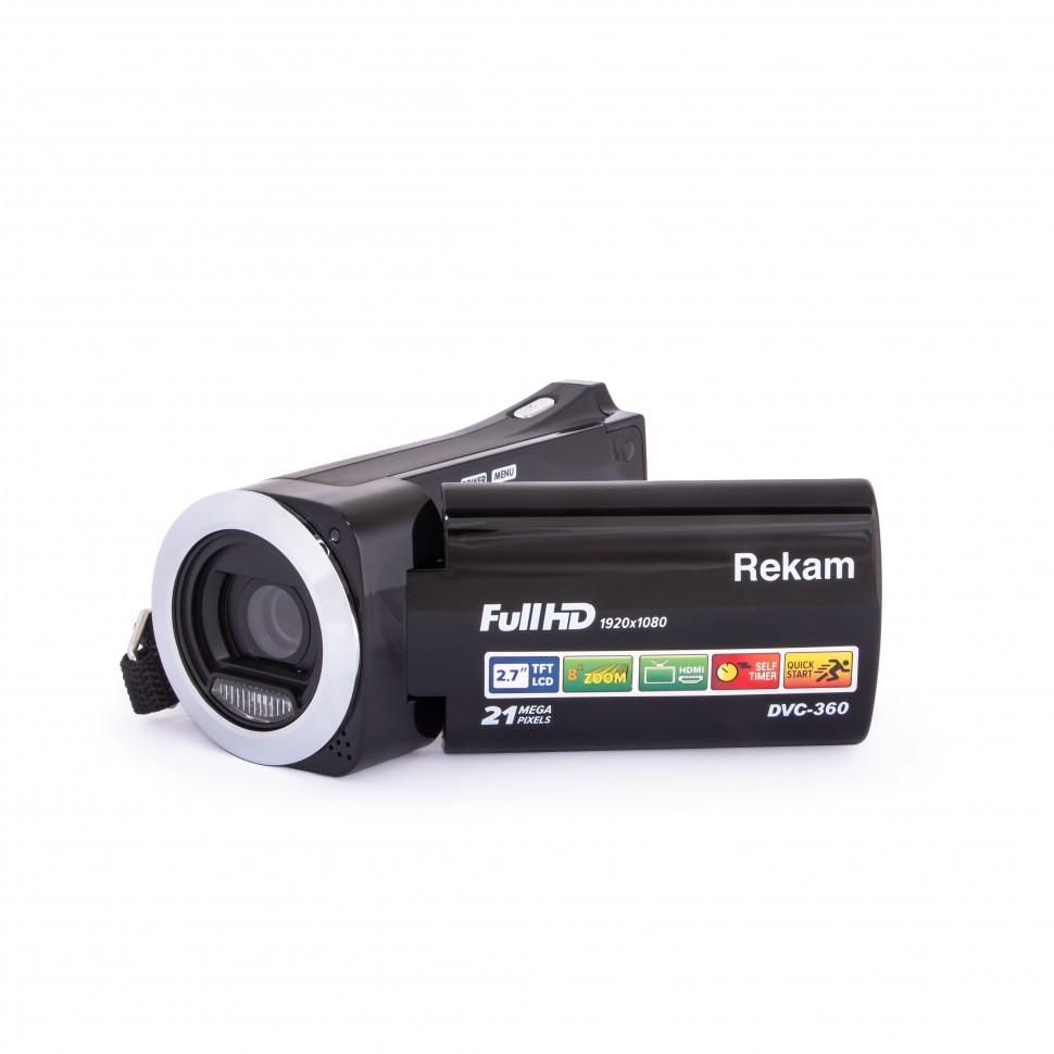 Видеокамера Rekam DVC-360 черный IS el 2.7" 1080p SDHC Flash/Flash