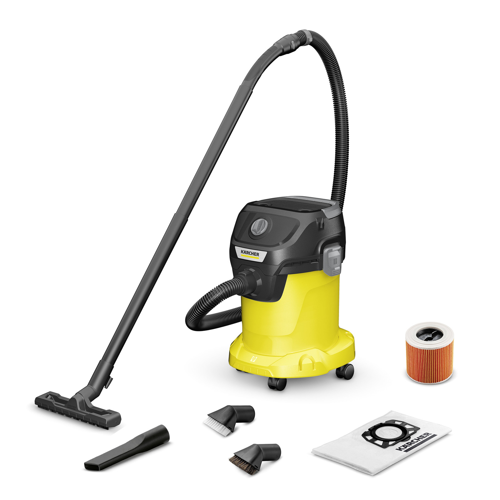 Строительный пылесос Karcher KWD 3 V-17/4/20 Suction Brush Kit 1000Вт (уборка: сухая/сбор воды)