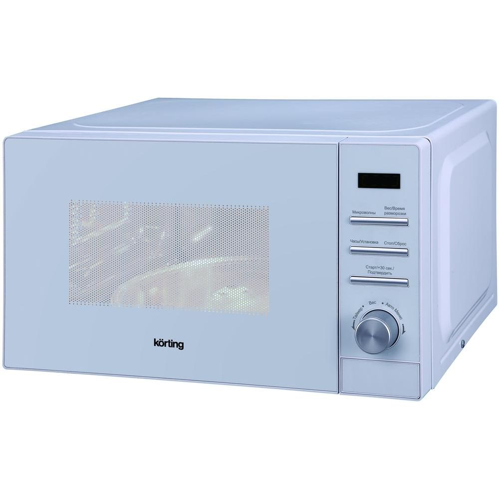 Микроволновая печь Korting KMO 820 GW [20 л, 700 Вт, переключатели - кнопки, поворотный механизм, дисплей, белый, белый]