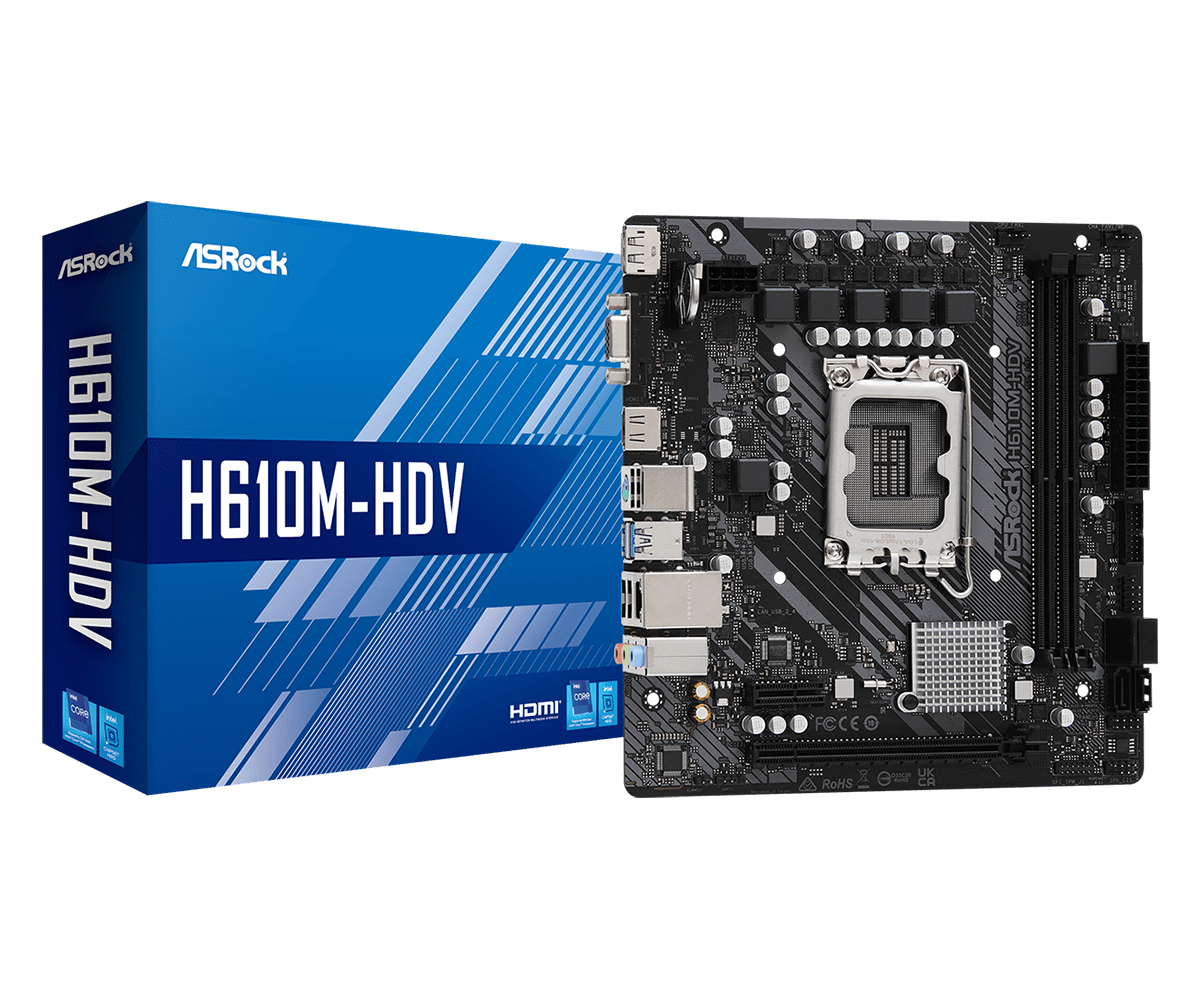 Материнская плата Asrock H610M-HDV Soc-1700 Intel H610 2xDDR4 mATX