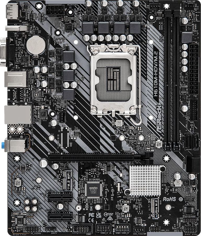 Материнская плата Asrock H610M-HDV Soc-1700 Intel H610 2xDDR4 mATX