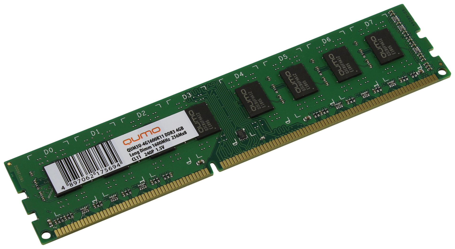 QUMO DDR3 DIMM 4GB (PC3-12800) 1600MHz QUM3U-4G1600K11(R)
