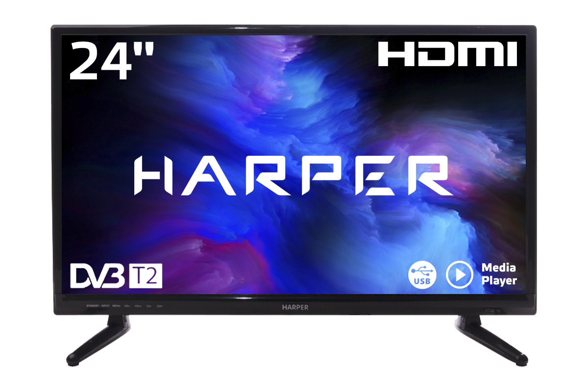Телевизор Harper 24R470T, 1366x768 Пикс (HD Ready)