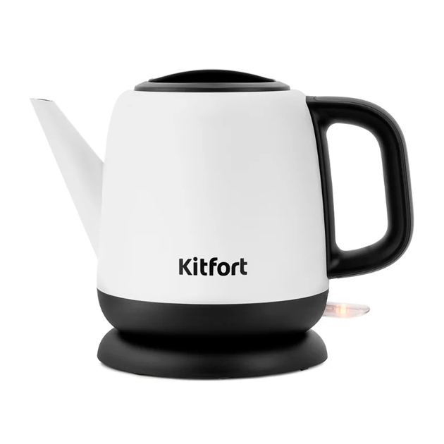 Чайник электрический Kitfort KT-6112 1л. 1630Вт белый/черный (корпус: нержавеющая сталь)