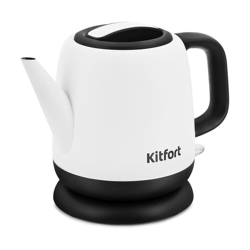 Чайник электрический Kitfort KT-6112 1л. 1630Вт белый/черный (корпус: нержавеющая сталь)