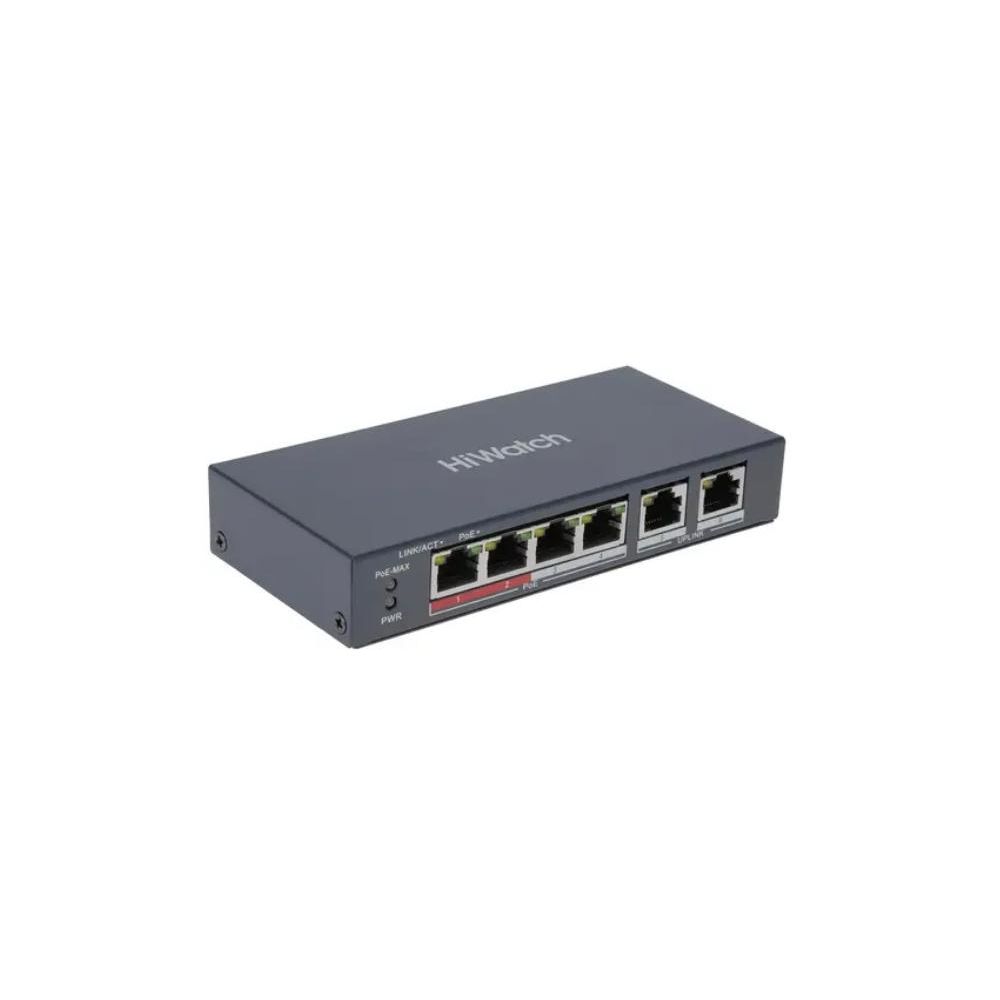 Коммутатор HiWatch DS-S604P 6x100Mb 4PoE+ 35W неуправляемый