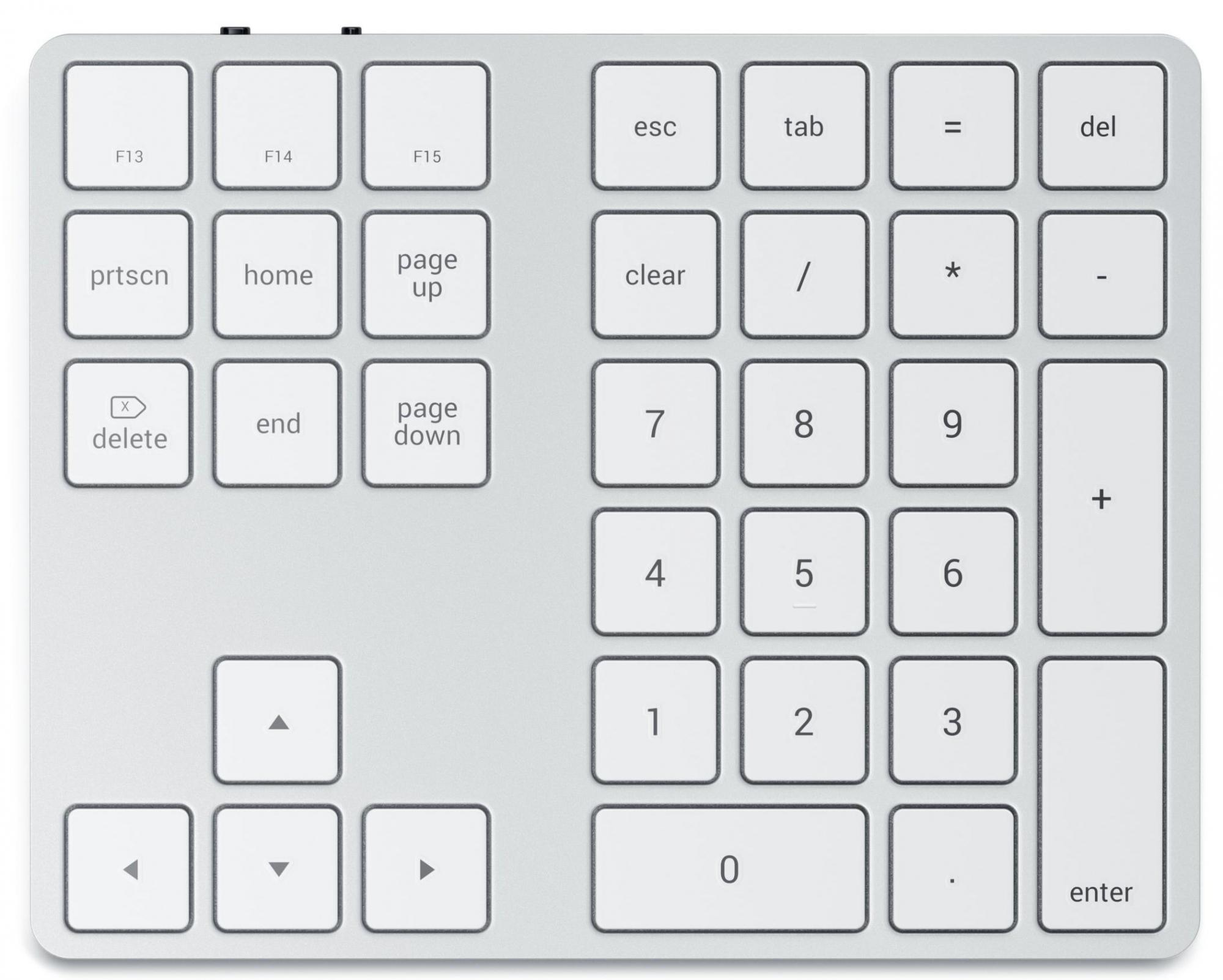 Беспроводной блок клавиатуры Satechi Aluminum Extended Keypad. Цвет серебряный.