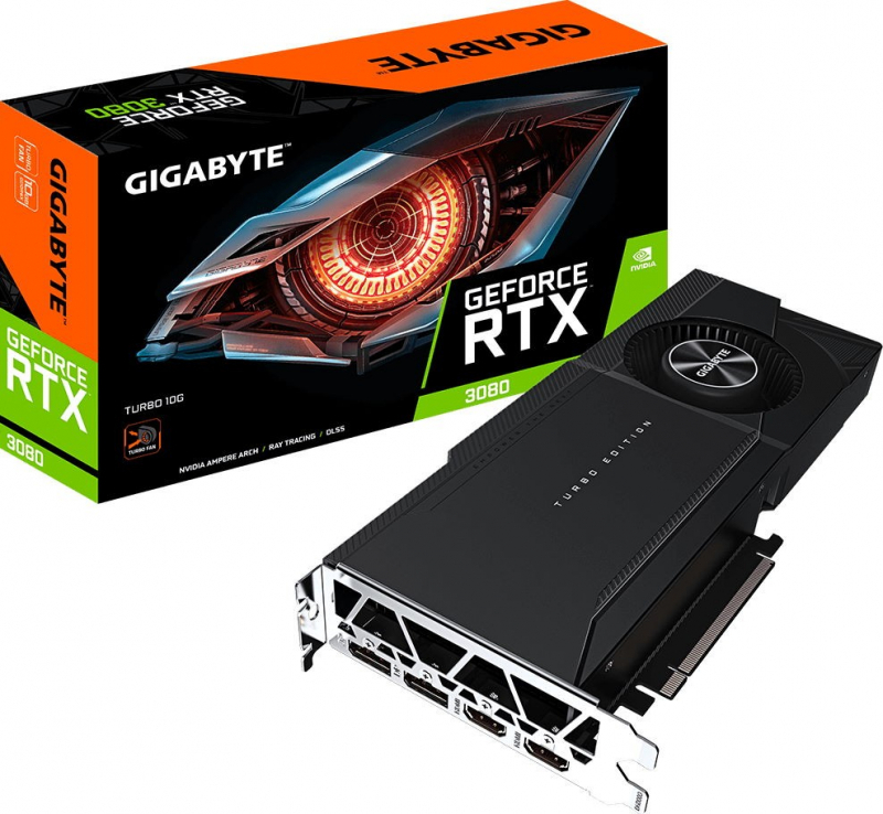 Видеокарта PCIE16 RTX3080 10GB LHR N3080TURBO-10GD 2.0 GIGABYTE
