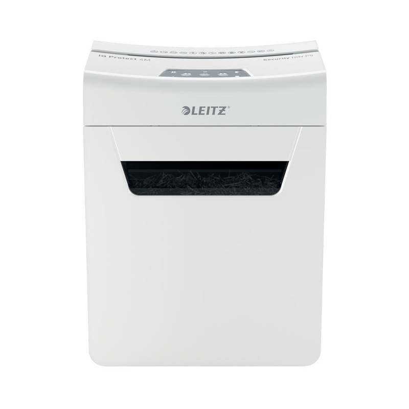 Шредер Leitz IQ Protect Premium 4M белый (секр.P-5) фрагменты 4лист. 14лтр. скрепки скобы