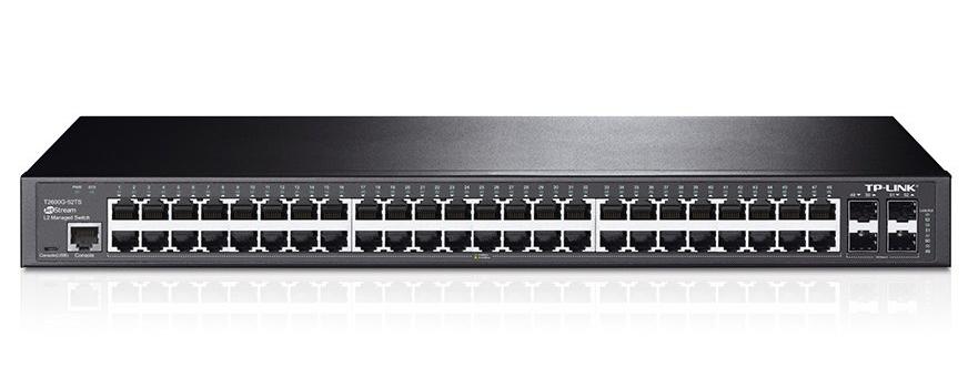 Jetstream 48-port gigabit L2+ managed switch with 4-gigabit uplink ports, 48 10/100/1000Mbps RJ-45 port, 4 1000Mbps SFP slots
