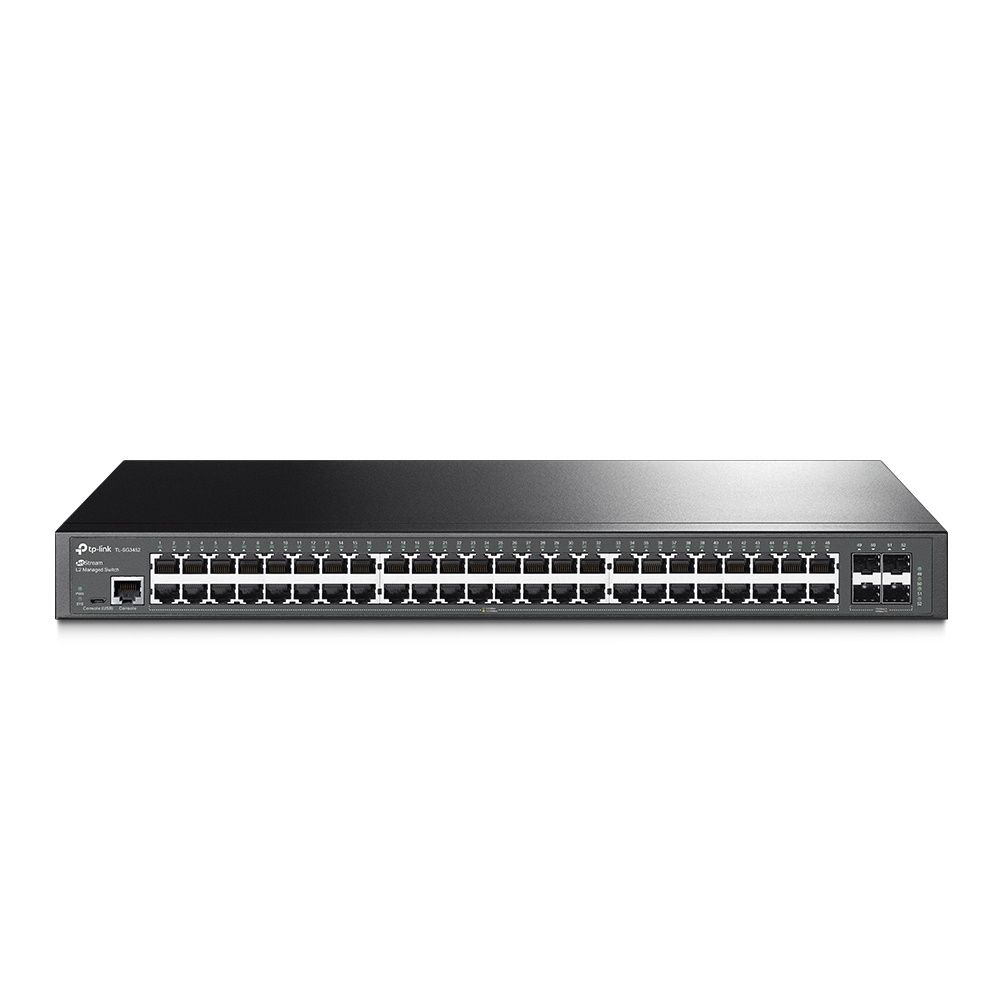 Jetstream 48-port gigabit L2+ managed switch with 4-gigabit uplink ports, 48 10/100/1000Mbps RJ-45 port, 4 1000Mbps SFP slots