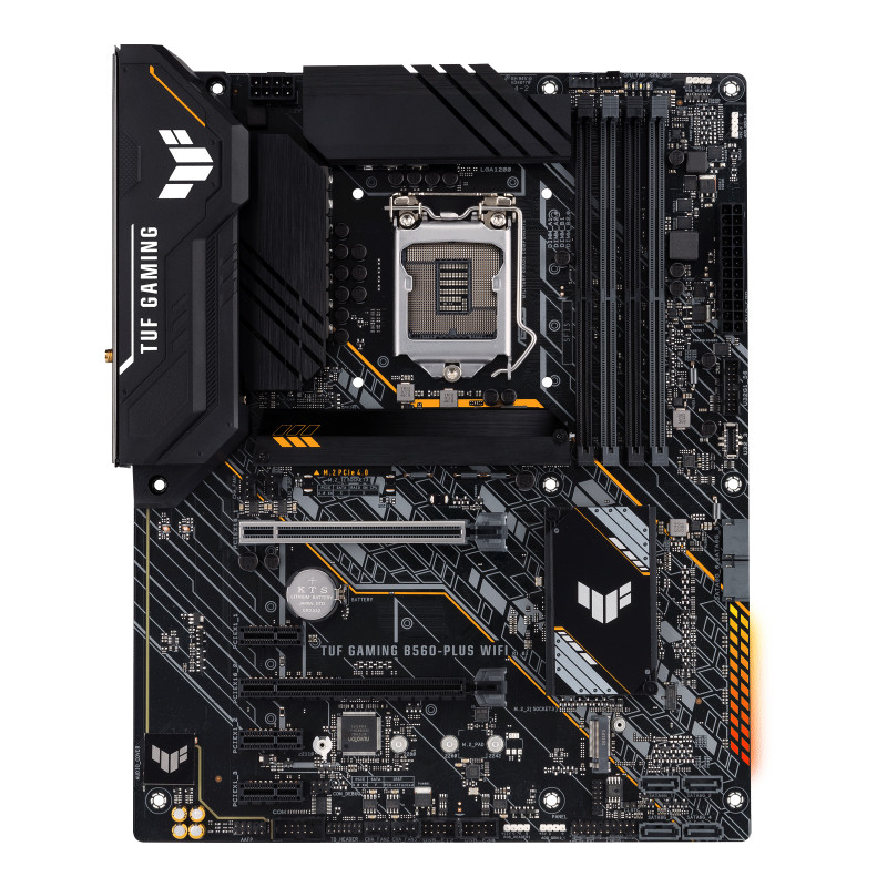 Материнская плата ASUS TUF GAMING B560-PLUS WIFI, LGA1200, B560, 4*DDR4, HDMI+DP, CrossFireX, SATA3 + RAID, Audio, Gb LAN, USB 3.2*8, USB 2.0*4, COM*1 header (w/o cable), ATX