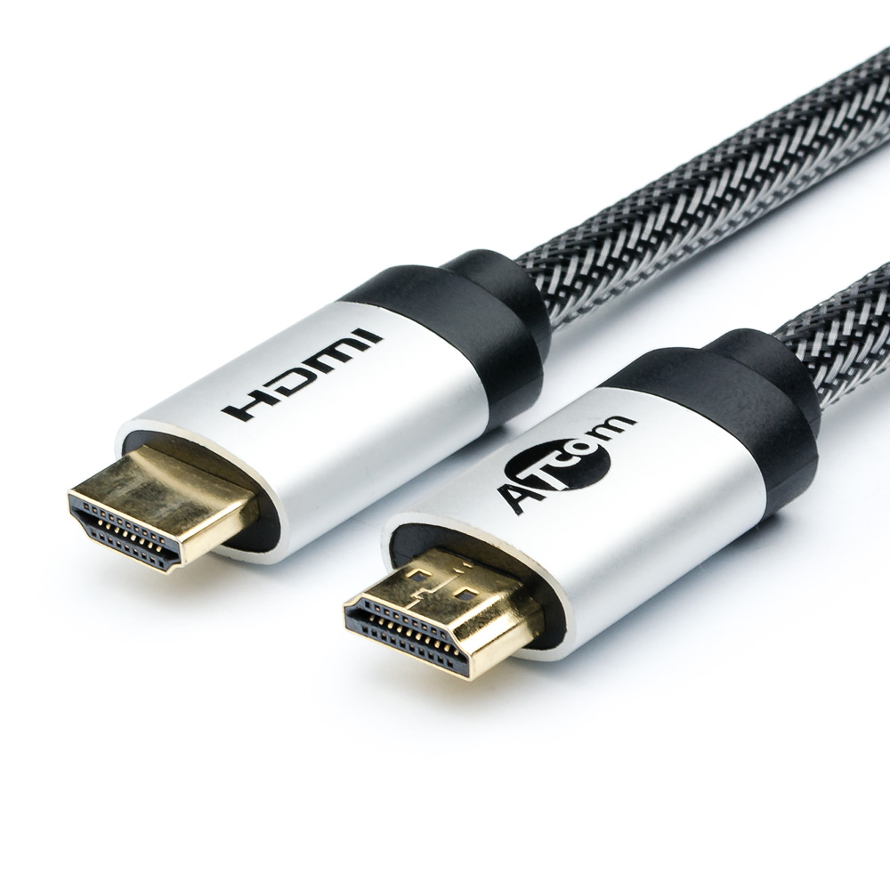 Кабель HDMI 15 м (HIGH speed, Metal gold, в чулке, в пакете)