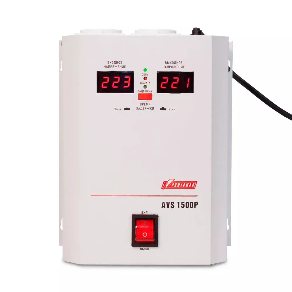 Стабилизатор POWERMAN AVS 1500P, ступенчатый регулятор, 1500ВА