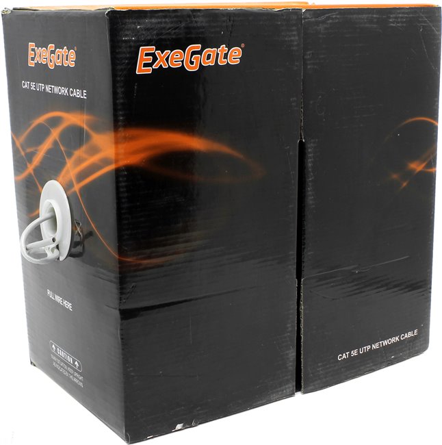Кабель ExeGate UTP4-C5E-CCA-P24-IN-PVC-GY-305 UTP 4 пары кат.5e CCA, многожильный, бухта 305м, серый, PVC