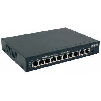 Коммутатор OSNOVO PoE коммутатор, 8 x FE с поддержкой PoE (IEEE 802.3af/at)