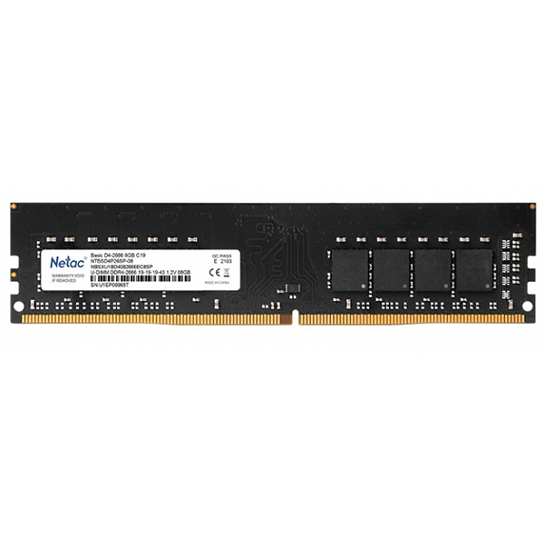 Оперативная память 8Gb DDR4 2666MHz Netac (NTBSD4P26SP-08)