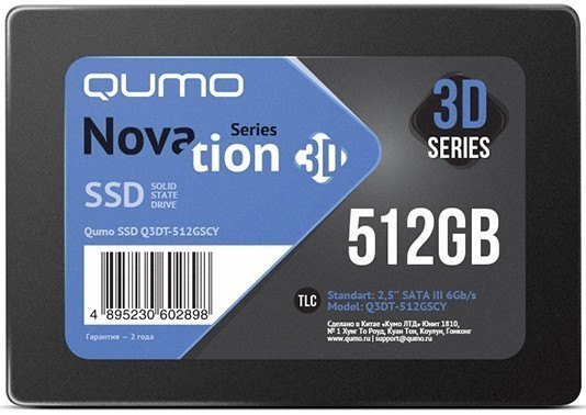 Накопитель SSD 512GB QUMO Novation Q3DT-512GSCY SATA3.0