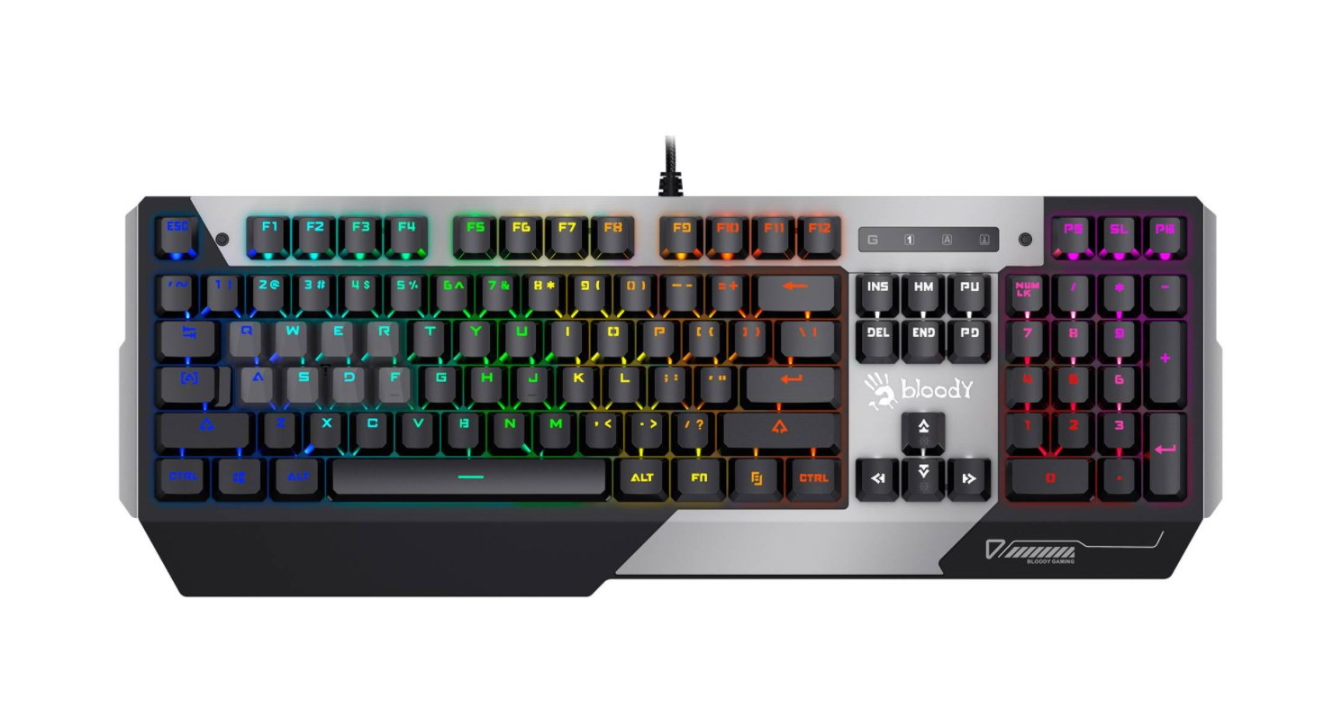 Клавиатура A4Tech Bloody B865N механическая серый/черный USB for gamer LED