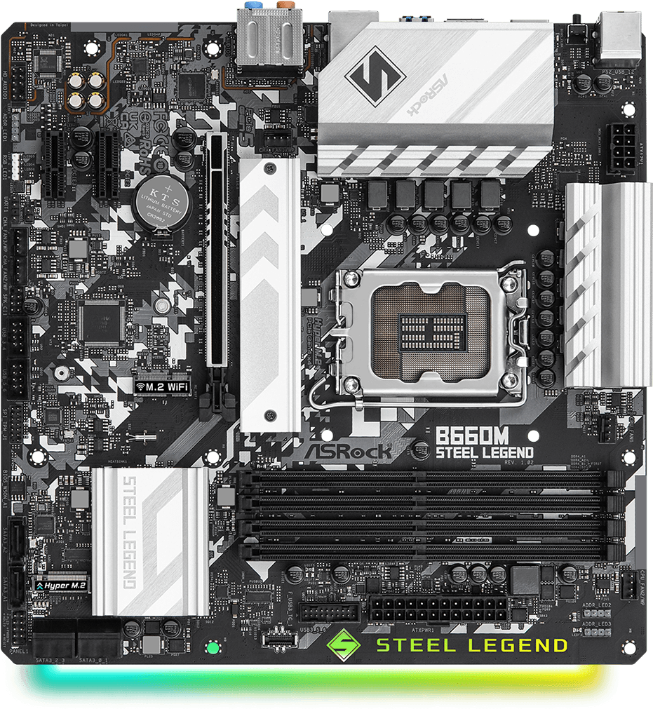 Материнская плата Asrock B660M STEEL LEGEND Soc-1700 Intel B660 4xDDR4 mATX