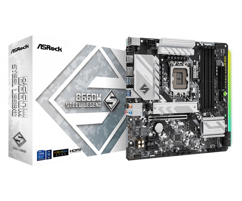 Материнская плата Asrock B660M STEEL LEGEND Soc-1700 Intel B660 4xDDR4 mATX