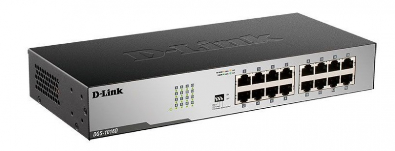 DGS-1016D/I2A  (I1A) Неуправляемый коммутатор с 16 портами 10/100/1000Base-T