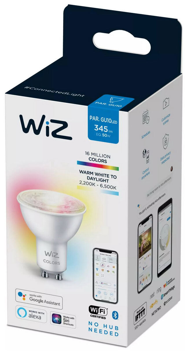 Лампа светодиодная WiZ Wi-Fi BLE 50W GU10 922-65RGB1PF/6