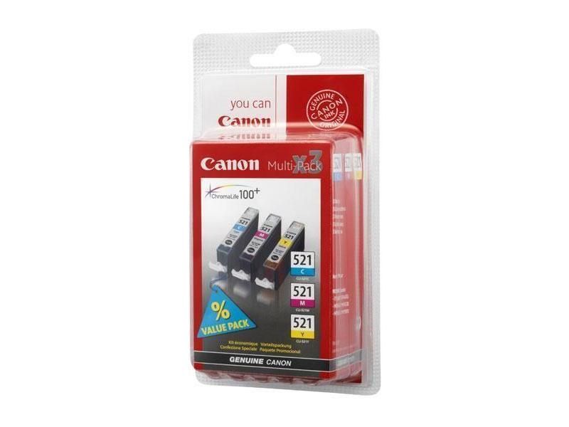Картридж струйный Canon CLI-521 2934B010 голубой/пурпурный/желтый набор