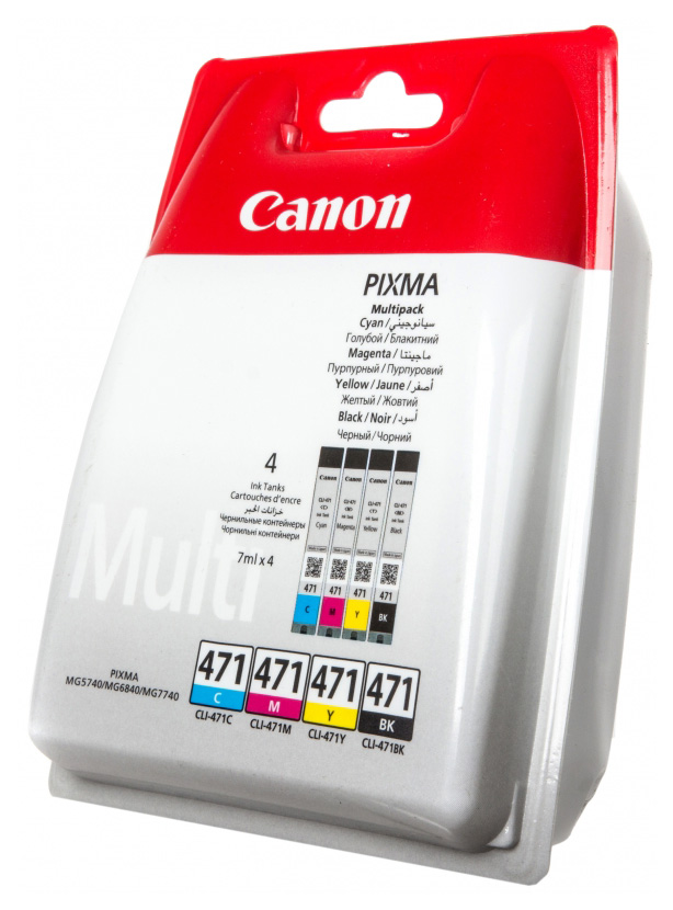 Картридж струйный Canon CLI-471C/M/Y/Bk 0401C004 многоцветный для Canon Pixma MG5740/MG6840/MG7740