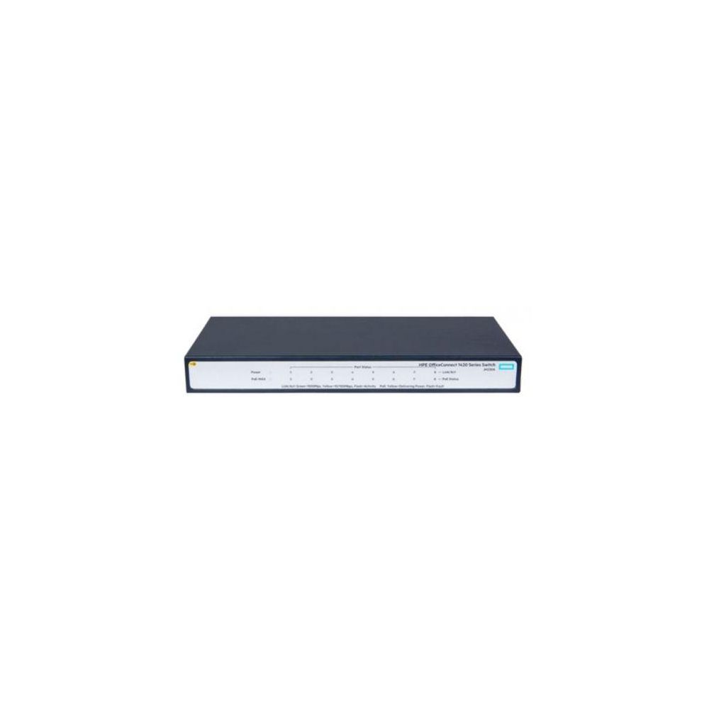 Сетевой коммутатор HPE 1420 8G PoE+ (64W) Switch( Unmanaged, 8*10/100/1000 Poe+ 64W, QoS, Fanless)