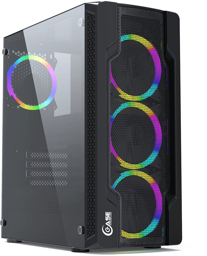 Корпус Powercase Mistral X4 Mesh LED, Tempered Glass, 4x 120mm 5-color fan, чёрный, ATX (CMIXB-L4)