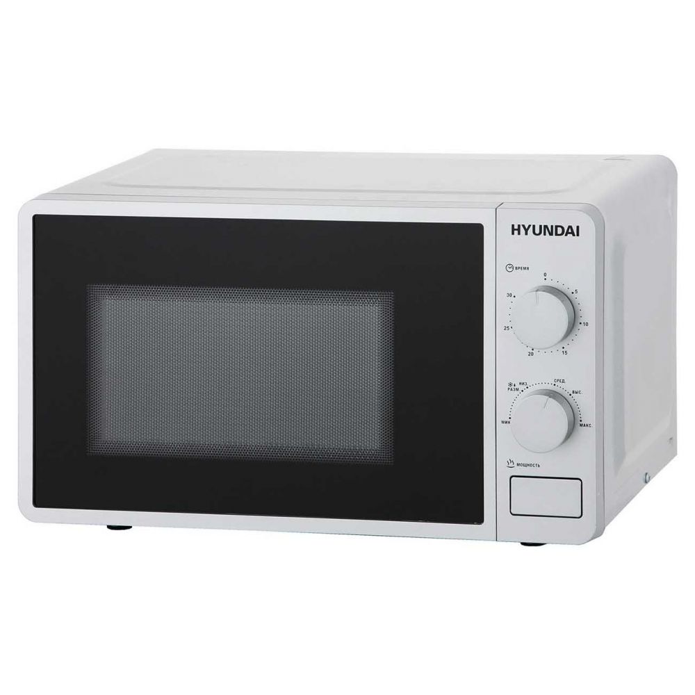 Микроволновая печь Hyundai HYM-M2001 [20 л, 700 Вт, переключатели - поворотный механизм, серебристый, серебристый]