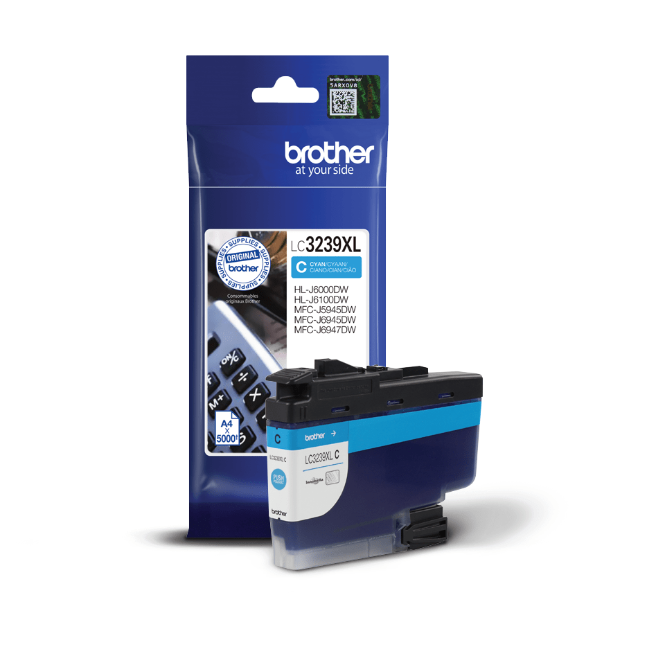 Картридж струйный Brother LC3239XLC голубой (5000стр.) для Brother HL-J6000DW/MFC-J5945DW