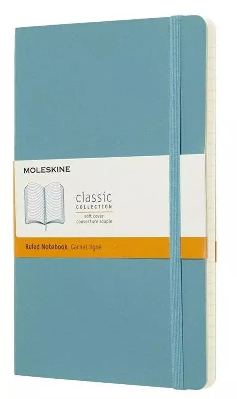 Блокнот Moleskine CLASSIC SOFT QP616B35 Large 130х210мм 192стр. линейка мягкая обложка голубой