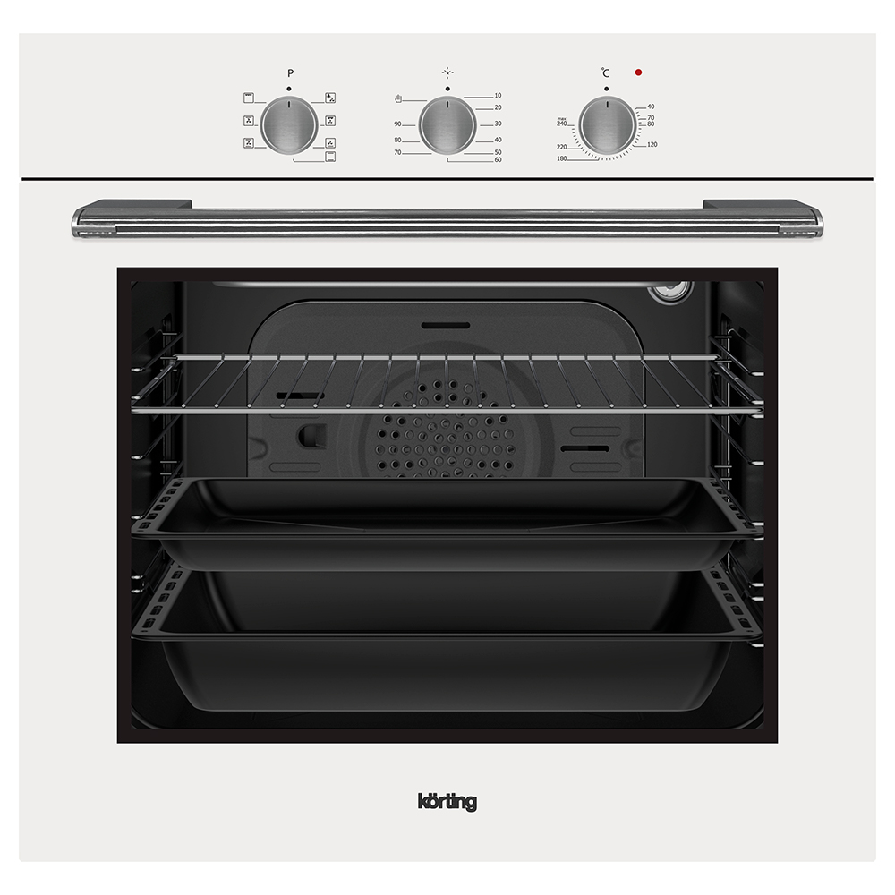Электрический духовой шкаф Korting OKB 370 CMW [60 л, стекло, каталитическая, утапл., белый]