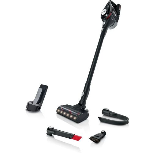 Пылесос вертикальный Bosch Unlimited Serie | 8 Gen2 Черный. Время работы: до 65 мин, время зарядки: 4,5 ч (док-станция). Контейнер 0,4 л, 1 аккумулято
