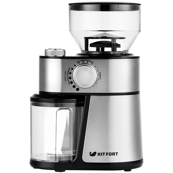 Кофемолка Kitfort КТ-717 230Вт сист.помол.:жернова вместим.:100гр нержавеющая сталь/черный