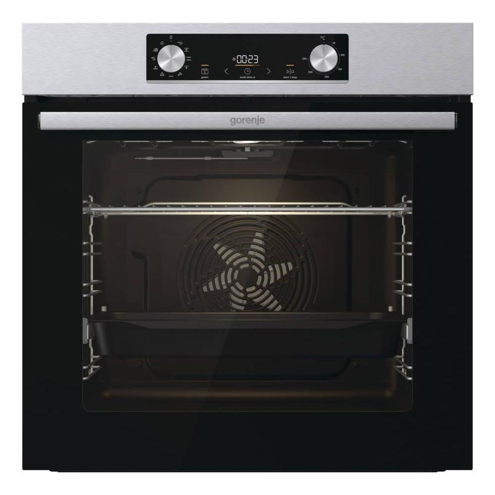 Электрический духовой шкаф Gorenje BO6735E05X [77 л, нержавеющая сталь, дисп., очистка паром, утапл., сенсор, серебристый]