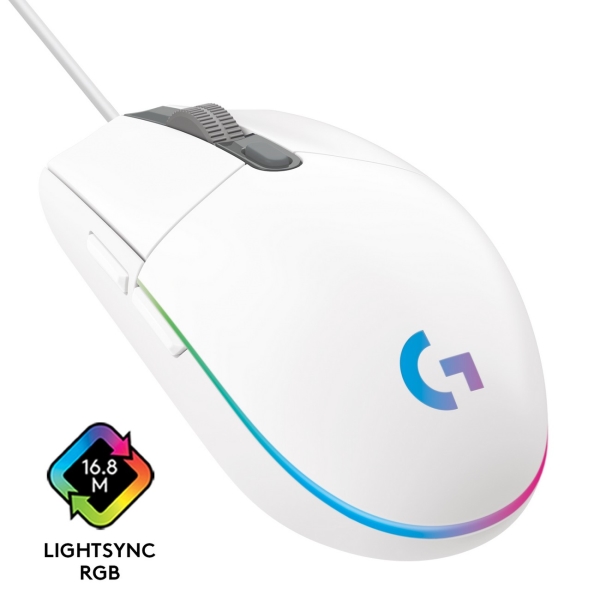 Мышь Logitech G102 LIGHTSYNC белый оптическая (8000dpi) USB (6but)