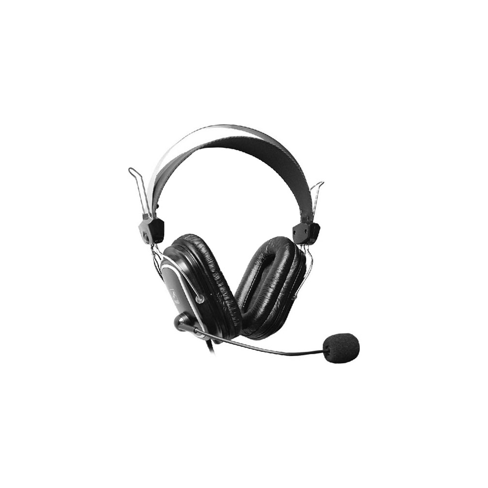 Наушники A4Tech HS-50 [охватывающие, закрытые, 20-22000 Гц, микр., рег. громкости, каб. 2м, разъем 2x3.5мм]
