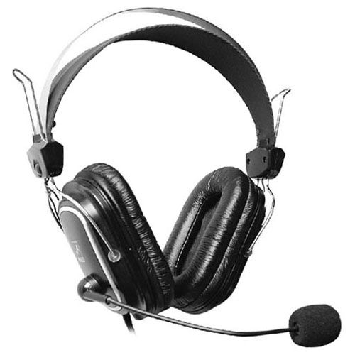 Наушники A4Tech HS-50 [охватывающие, закрытые, 20-22000 Гц, микр., рег. громкости, каб. 2м, разъем 2x3.5мм]