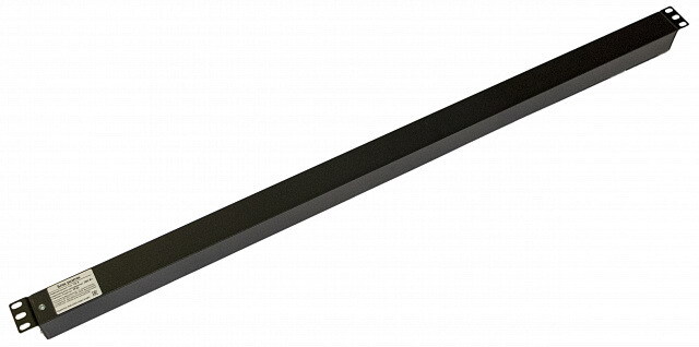 Блок розеток, вертикальный Hyperline SHE-10SH-10IEC-S-AIEC 10 розеток Schuko, 10 розеток IEC320 C13, выключатель с подсветкой, без кабеля питания, входной разъем IEC320 C20 16A, 250В, корпус алюминий, черный (099579)