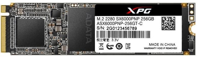 SSD накопитель A-DATA XPG SX6000 Pro ASX6000PNP-256GT-C 256ГБ, M.2 2280, PCI-E x4, NVMe