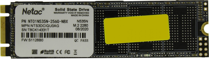 Накопитель SSD Netac SATA III 256Gb NT01N535N-256G-N8X N535N M.2 2280