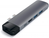 USB-хаб Satechi Aluminum Pro Hub with Ethernet & 4K HDMI Цвет серый космос.