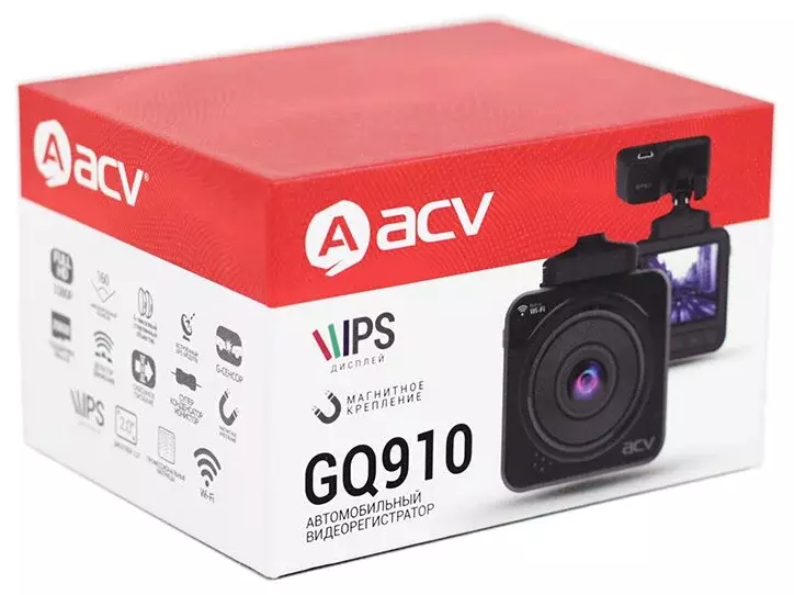 Видеорегистратор ACV GQ910 черный 12Mpix 1080x1920 1080p 160гр. GPS NT96672