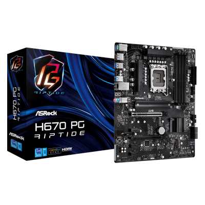 Материнская плата ASRock LGA1700 H670 H670 PG RIPTIDE 4xDDR4 2xPCI-Ex16 DP/HDMI SATA3 3xM2 USB3.2 Gen2 Type-C ATX