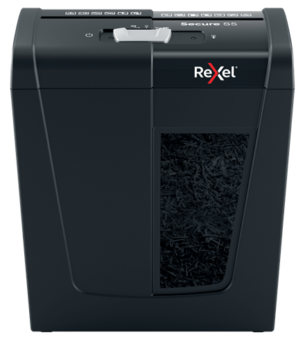 Шредер Rexel Secure S5 EU черный (секр.Р-2) ленты 5лист. 10лтр. скрепки скобы