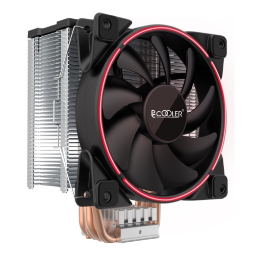 Кулер PCCooler GI-X5R V2 (Al+Cu, 5 тепловых трубок, 1000-1800 об/мин, 26.5 дБ,TDP 160W, красная подсветка, 4-pin) универсальный