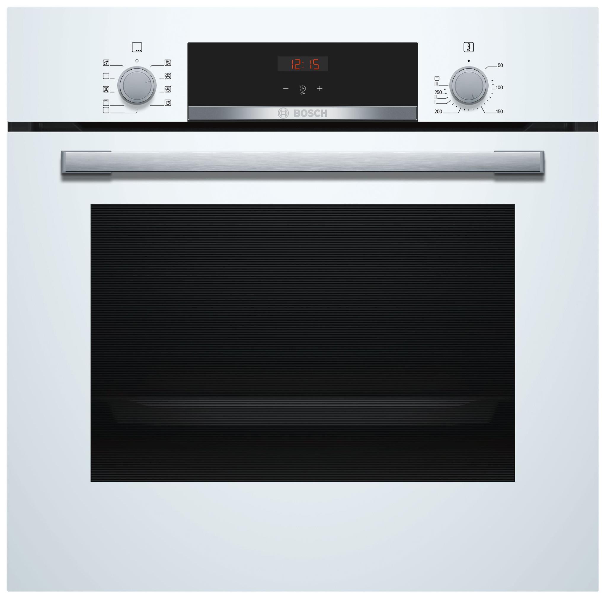 Электрический духовой шкаф BOSCH HBF534EW0R [66 л, стекло, дисплей, каталитическая, утапл., сенсор, белый]
